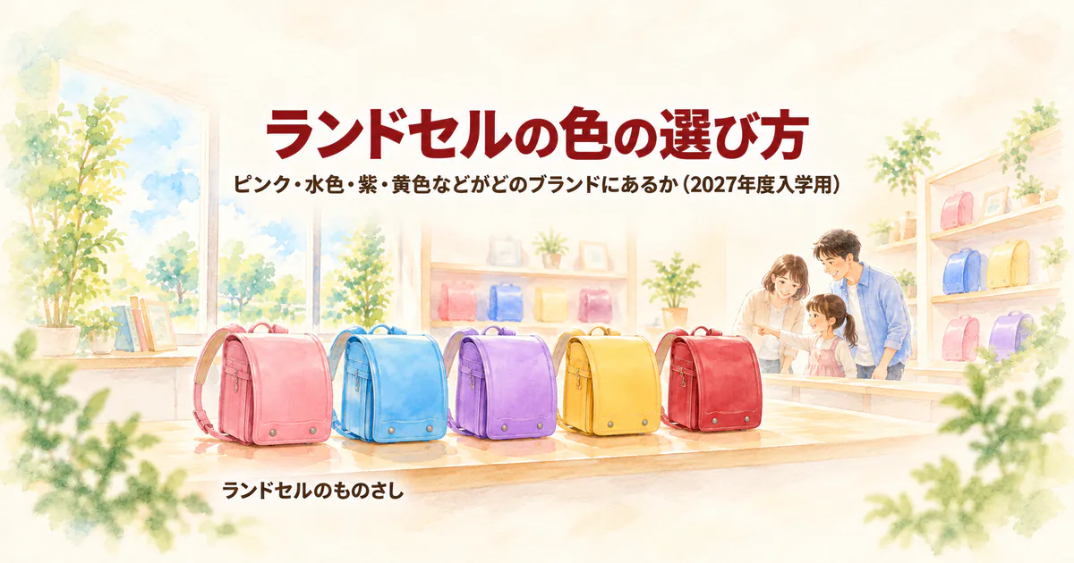 ランドセルの色の選び方｜ピンク・水色・紫・黄色などがどのブランドにあるか（2027年度入学用）