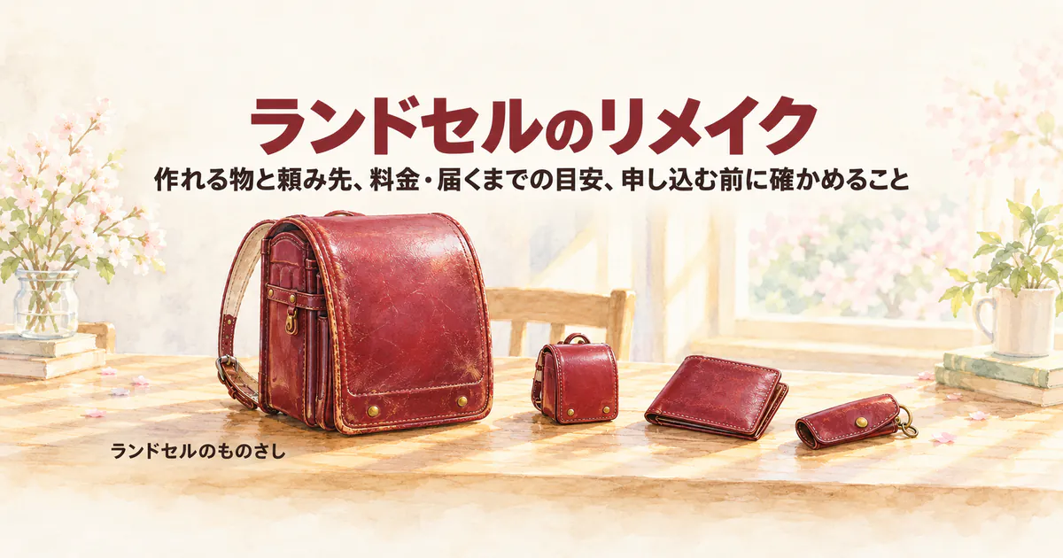 ランドセルのリメイク｜作れる物と頼み先、料金・届くまでの目安、申し込む前に確かめること